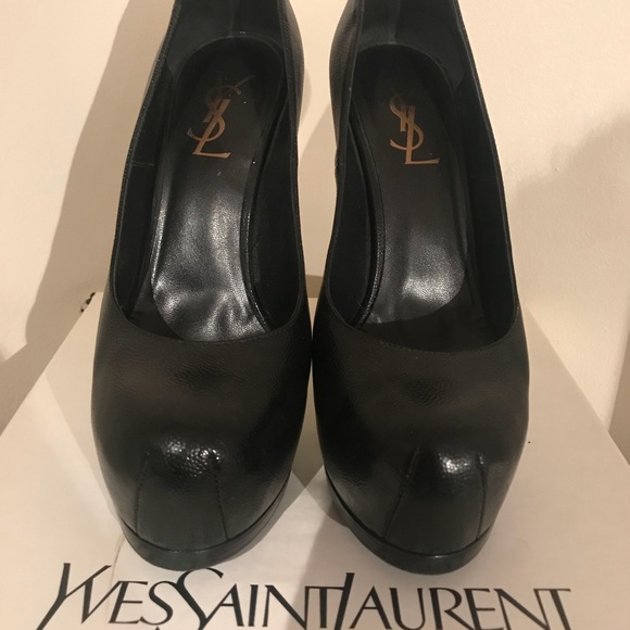 100% Authentic YSL Tribtoo pebble leather black 7US - Picture 2 of 5